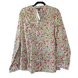 Chaudry button down shirt blouse Size L Floral print New Cotton Lightweight‎